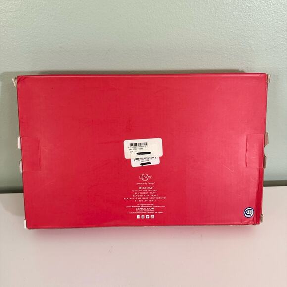 NIB Lenox Holiday Joy To The World Rectangular Sentiment Tray 11" Porcelain - Picture 14 of 14